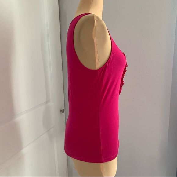 Lauren Ralph Lauren Hot Pink Ruffled Tank Top - Picture 3 of 5